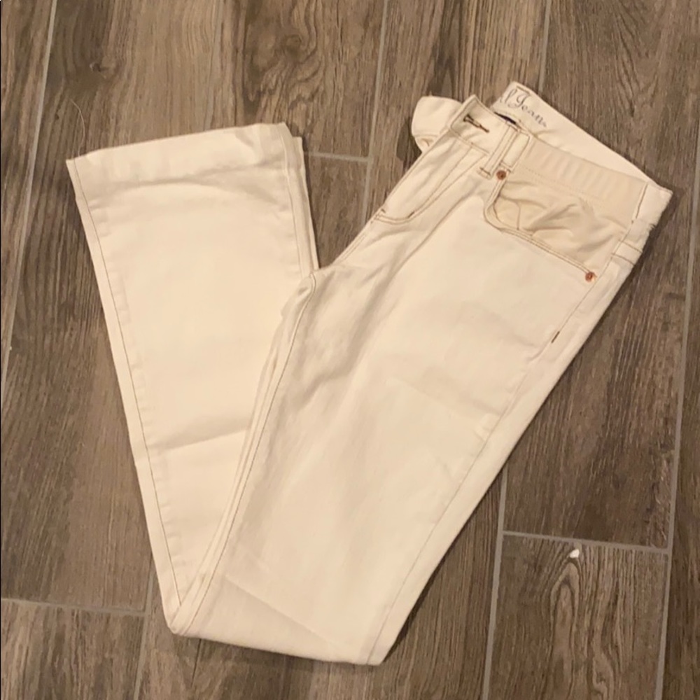 Earl Jeans Cream Wide Leg Flare Jeans